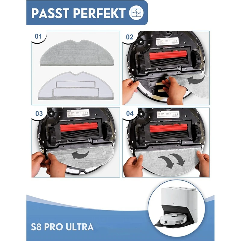 【Hot Cake】Для Roborock S8 Pro Uitra Робот-пылесос Основная боковая щетка Hepa-фильтр Швабра Тканевые мешки для пыли Запасные части