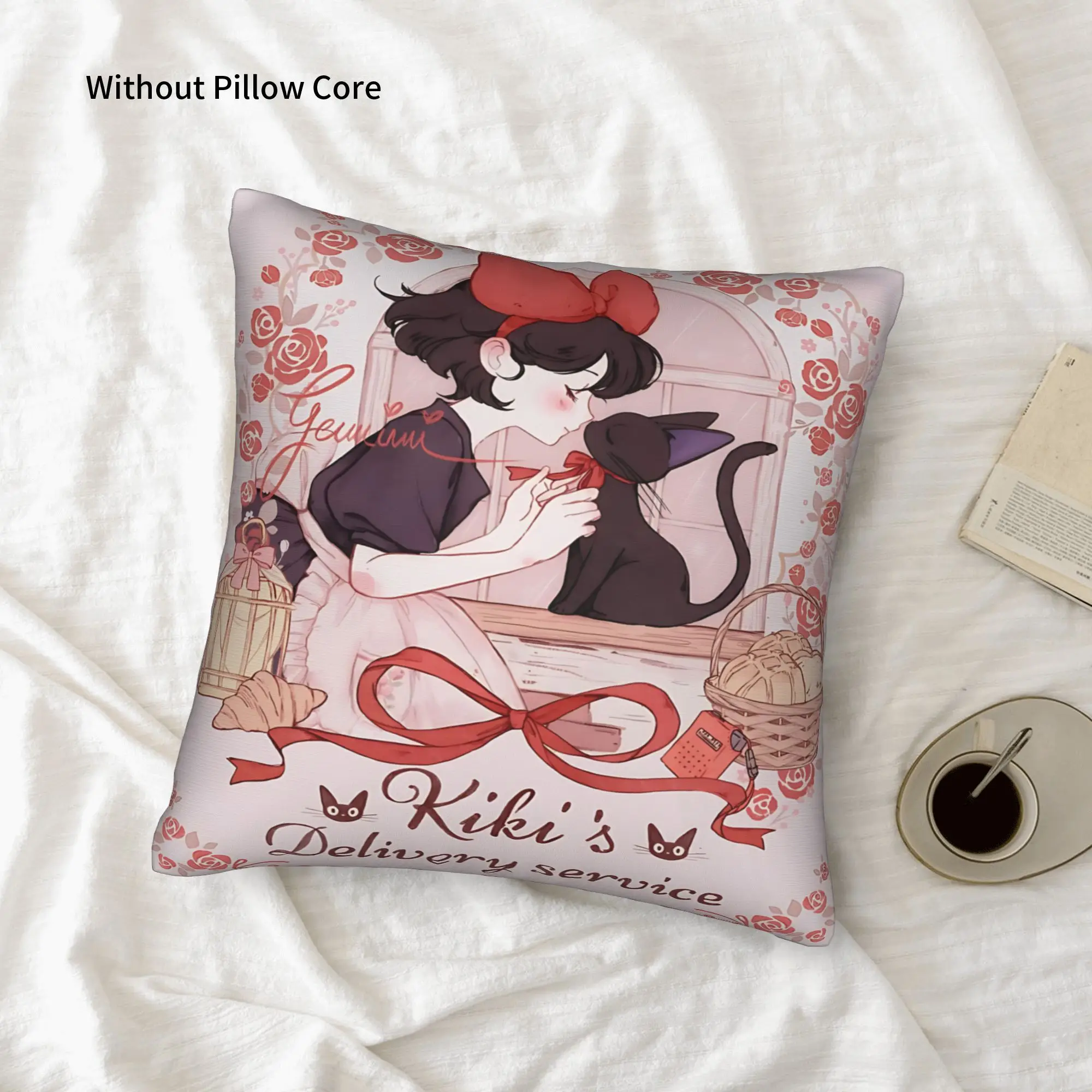 1PC Anime Kikis Delivery Services Pillow Case Double-Sided Printing  Sofa Cushion Bedroom Bedside Pillow