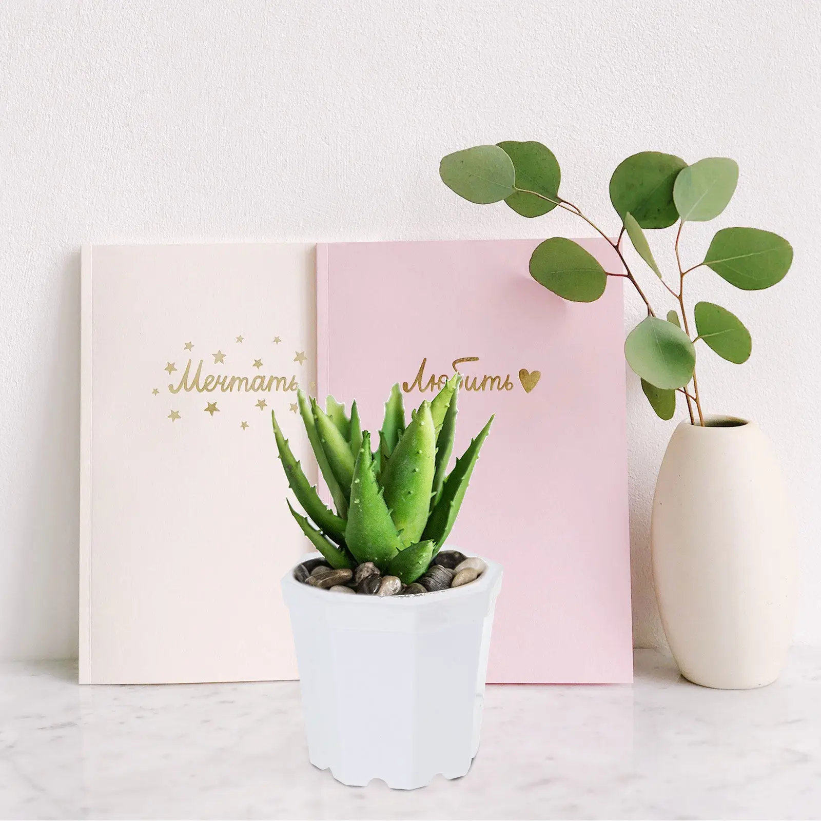 5Pcs Thickened Plastic Flowerpot Small Exquisite Succulent Plant Pot Modern Decorative Planter for Desk Balcony Window Shelf