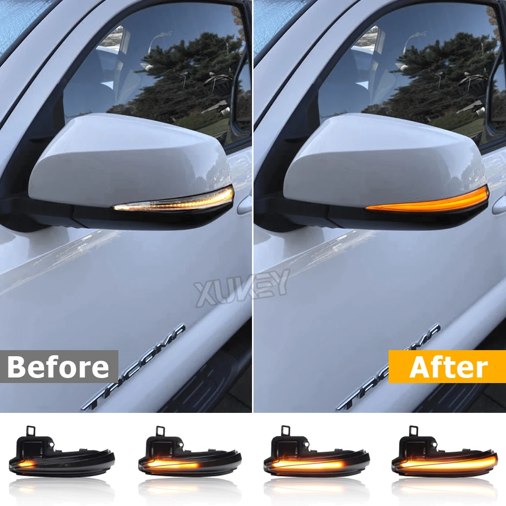LED Smoked Amber Sequential Turn Signal Light Side Mirror Indicator For Toyota Tacoma 16-22 RAV4 19-23 Sienna Alphard Highlander