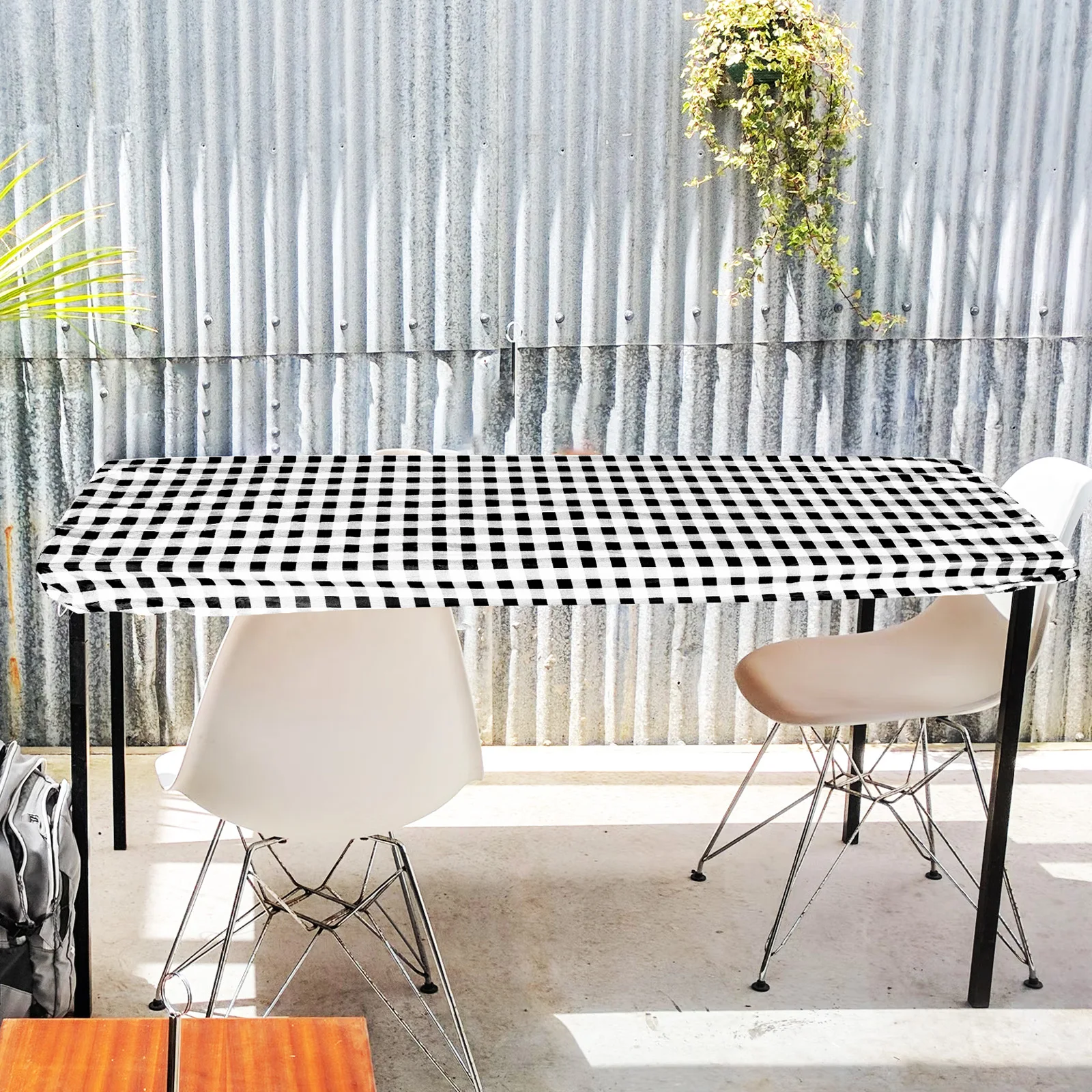 

Waterproof Dustproof Cover Picnic Bench Cloth Elastic Fitted Durable PVC Flannel Protective Home Picnic Bench Cover Decor