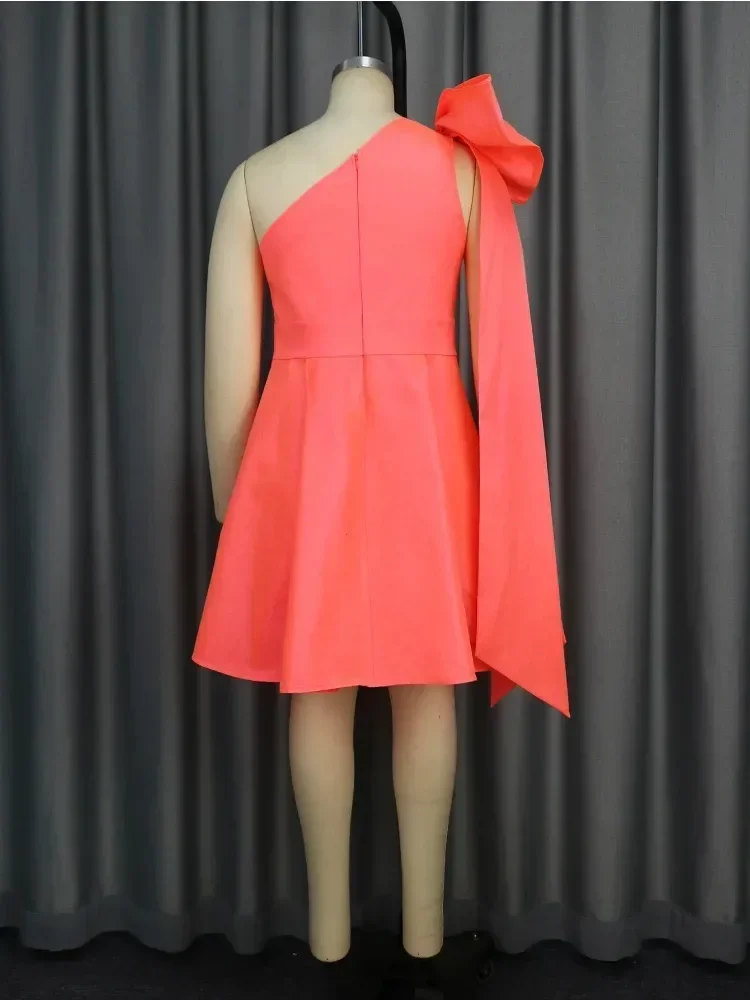 Robe de Soirée pour Femme Orange, PoinTenue avec Nministériels d Papillon, Taille Haute, Boule, Quelle que soit la Longueur du Genou, Banquets d'Anniversaire, 2XL 3XL, Nouveauté