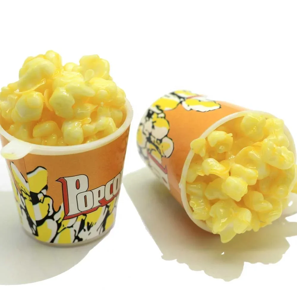 50pcs 1:6 Miniature Popcorn Bucket Toy, Dollhouse Pretend Play Kitchen Accessory for Early Education Kids