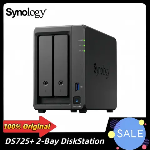 Original Synology 2-Bay DiskStation DS725+ Network Cloud Storage Server 2.5GbE 4GB DDR4 ECC SODIMM 2-Bay Enclosure (Diskless)