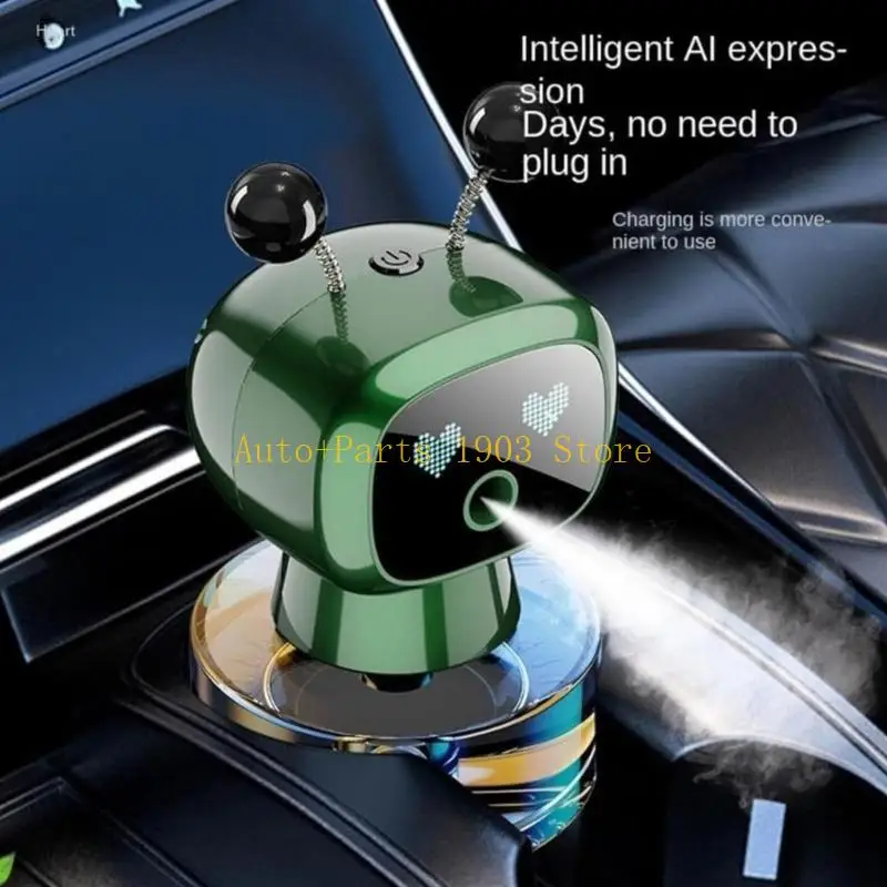 

E21C Portable Robot Car Air Freshener with Adjustment fragrances Intensity Innovative Car Decors Air Purifier Fashionable