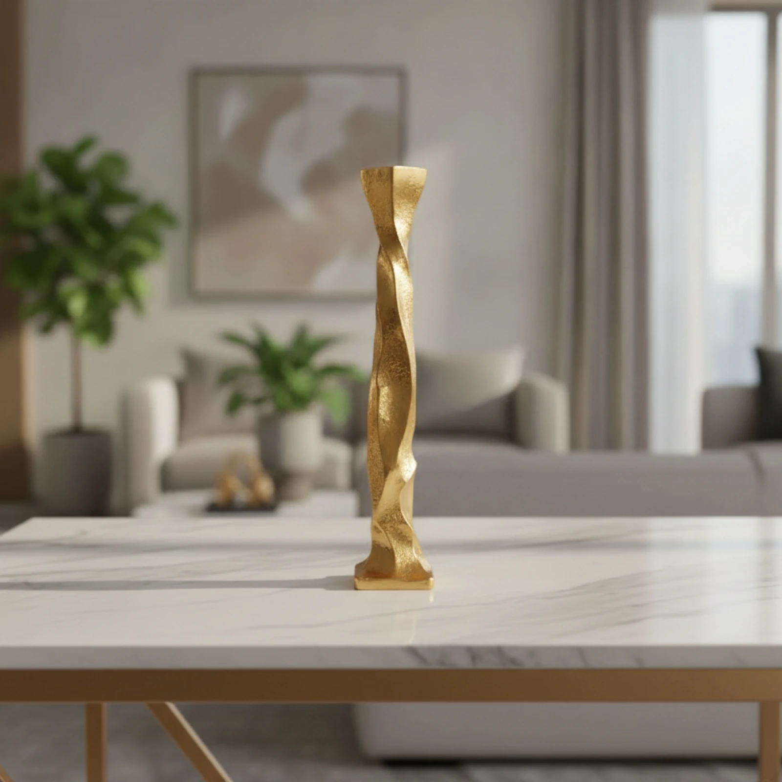 Aluminum Candle Holder Slim Sculptural Candle Holder Candlesticks Minimalist Decor Decorative for Tabletop, Dining Table