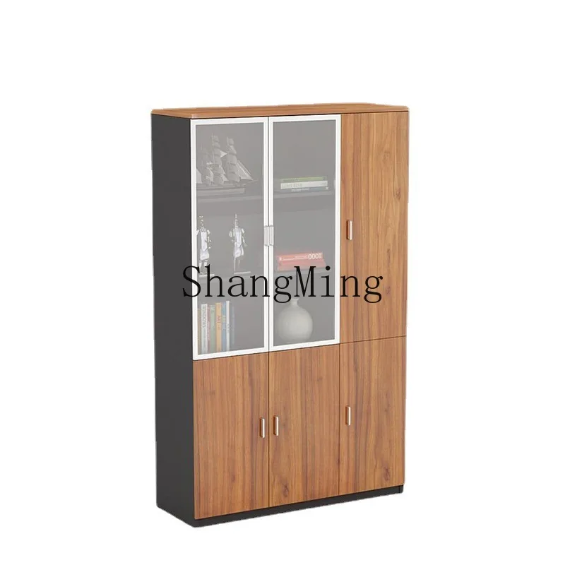 

CL document floor-to-ceiling information cabinet with glass wooden wardrobe filing cabinet simple board bookcase