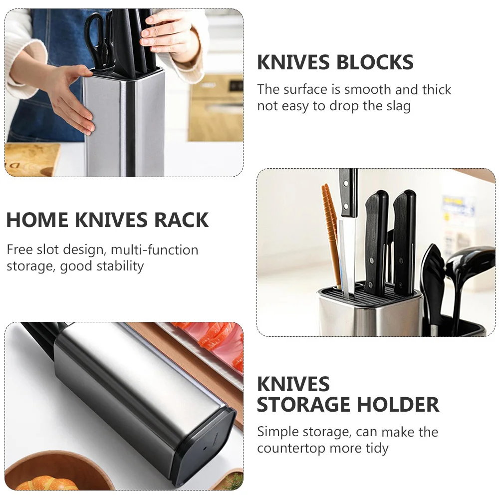 

1Pcs Stainless Steel Kitchen Cutter Holder Knives Storage Rack Organizer for Home Hotel Knives Blocks Cutter Organizer