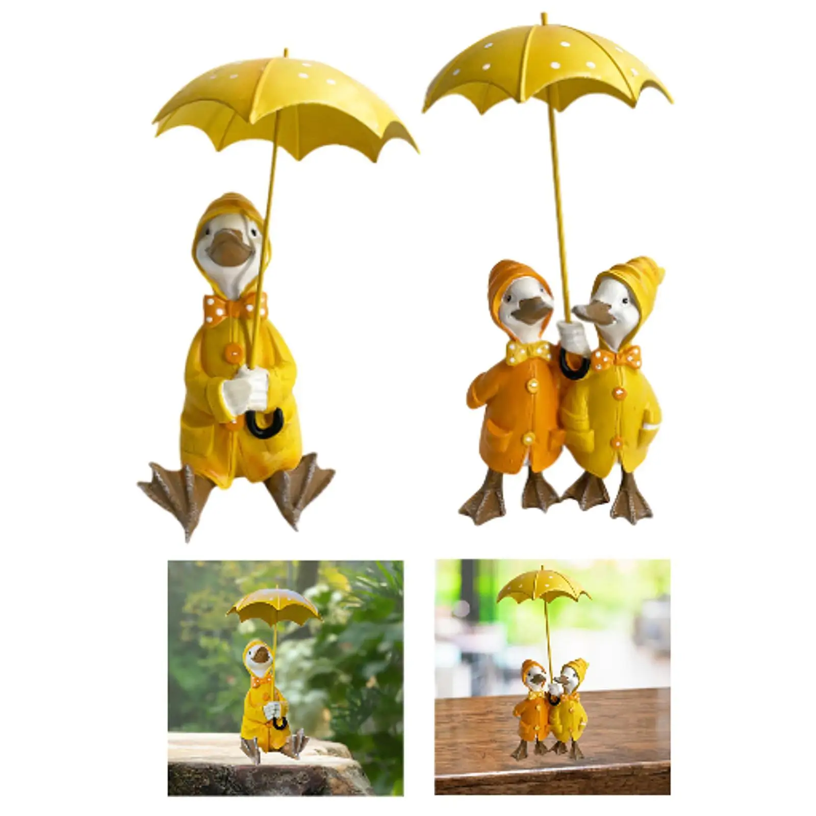 Duck Holding Umbrella Statue Garden Decoration Decorative Collection Creative