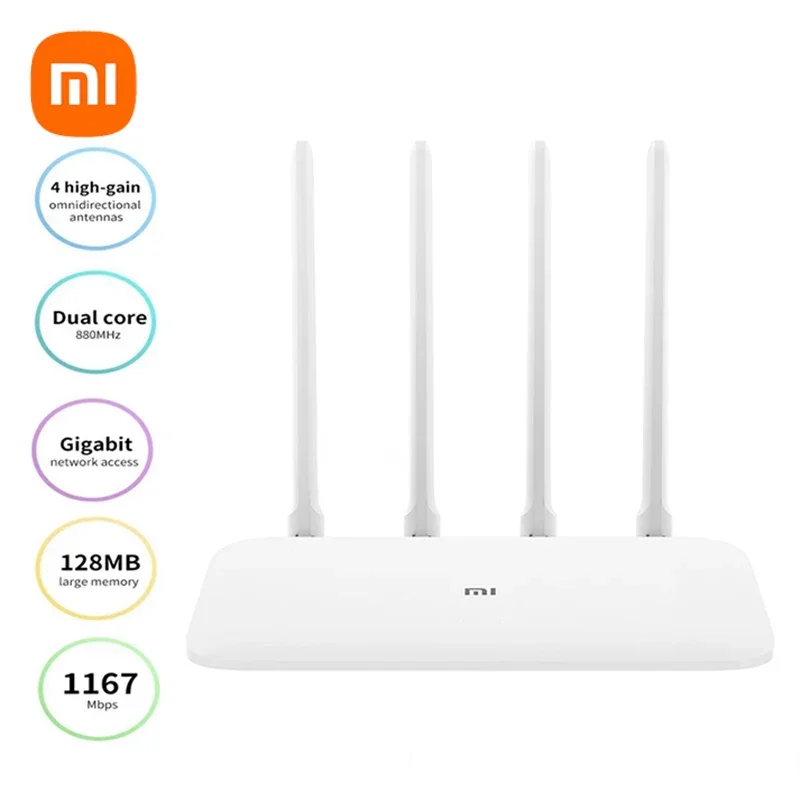 Xiaomi Router 4A Gigabit Version 2.4GHz 5GHz WiFi 1167Mbps WiFi Repeater 128MB DDR3 High Gain Signal Network Amplifier Extender