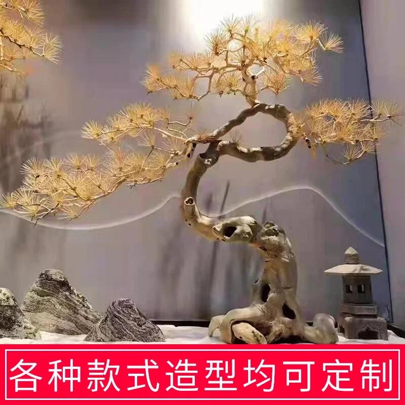 Solid wood dead tree root carving modeling Han landscape decoration ornaments