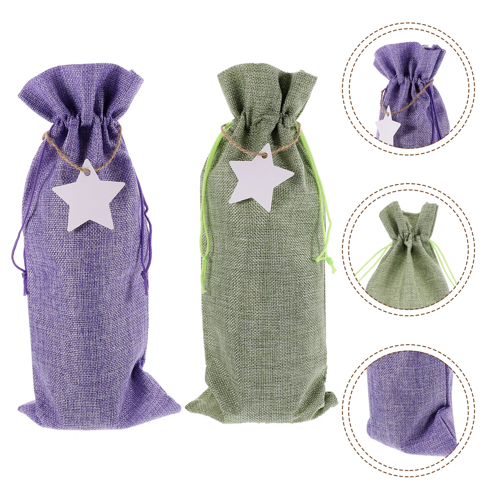 

12 Pcs Wine Bag Bottle Bags Linen With Drawstring Carrier Party Reusable Souvenir Tote