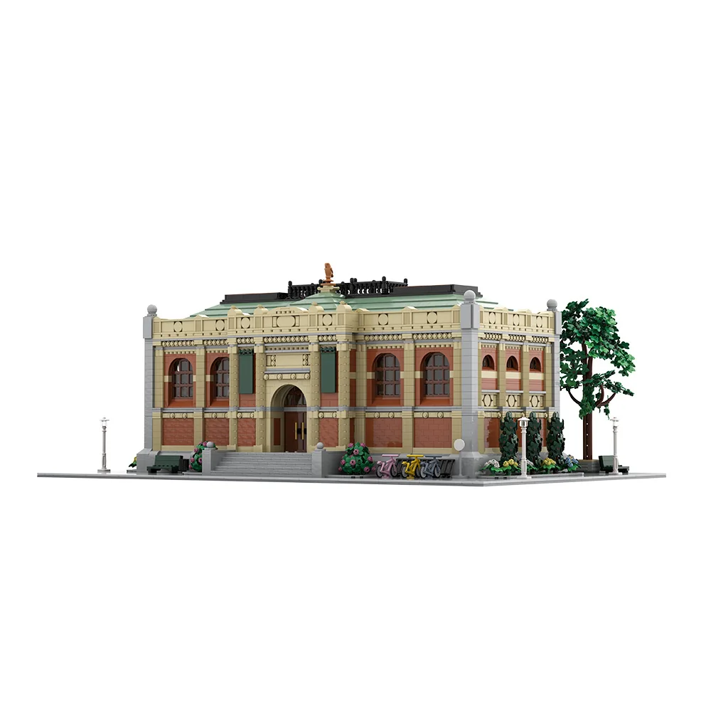 

MOC Modular Museum Building Blocks Model History Museum Architecture Street View Bricks Assembly Toys Kids DIY Birthday Gifts