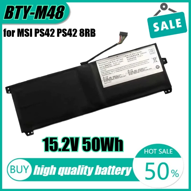 

15.2V 50Wh BTY-M48 Laptop Battery for MSI PS42 PS42 8RB Prestige Series 4ICP5/41/119