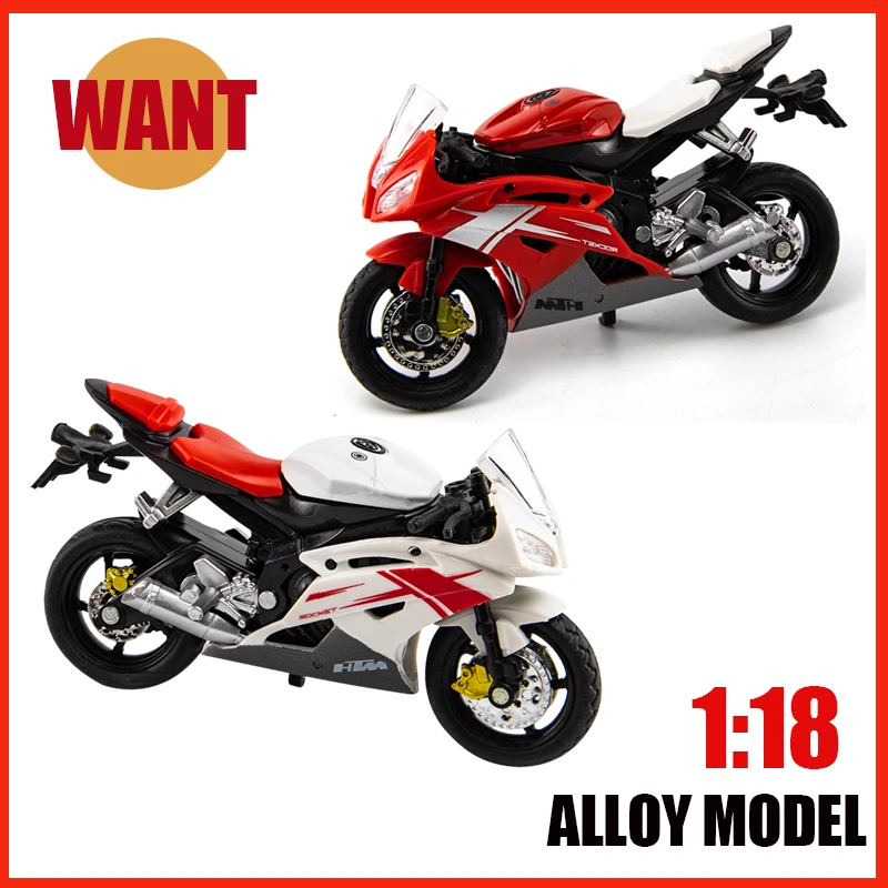 

1:18 SUZUK Yannaha R6 Casting Alloy Motorcycle Vintage Classic Model Boy Toys Pull Back Collectibles Hobbies Children Gifts