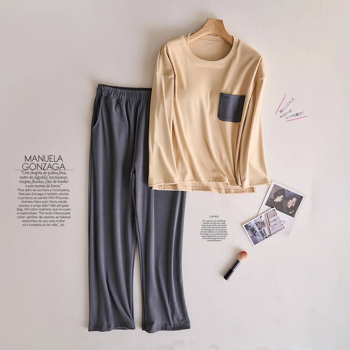 بيجاما موهير Invierno جديد رشاقته المخملية ملابس خاصة لبدلة النوم وسادة للصدر النساء بيجامة مجموعة الصوف ملابس المنزل الدافئة #3