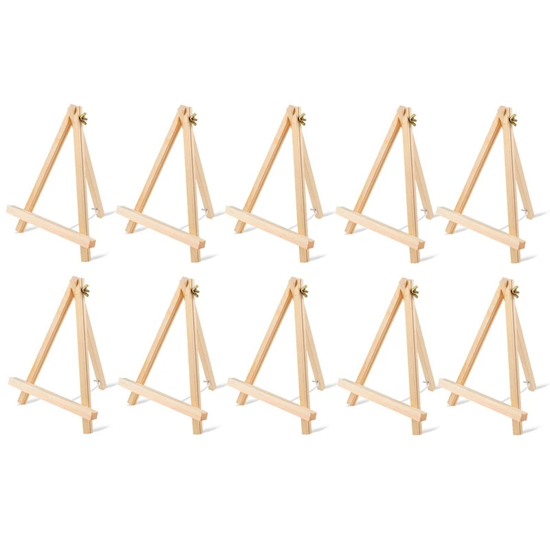 

10PCS Wood Easels, 9 Inches Tabletop Easels, Tripod, Painting Party Easel, Kids Student Tabletop Easels For Painting