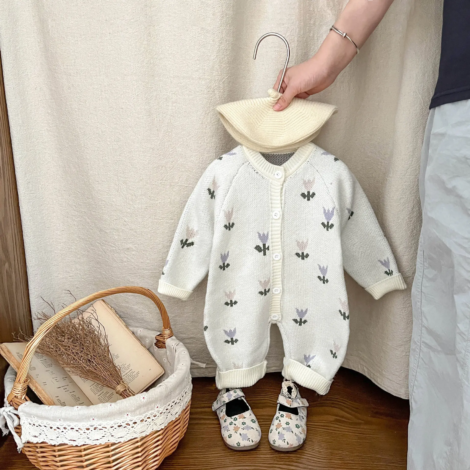 

Комбинезон-комбинезон, осенняя милая милая верхняя одежда для маленьких детей, однотонные, мягкие, удобные, с длинными рукавами, корейский цветок, индивидуальность