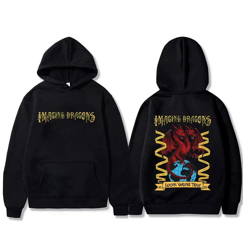 

Rock Band Imagine Dragons Loom World Tour 2025 Hoodie Men Women Gothic Oversized Sweatshirt Male Fashion Vintage Fleece Hoodies
