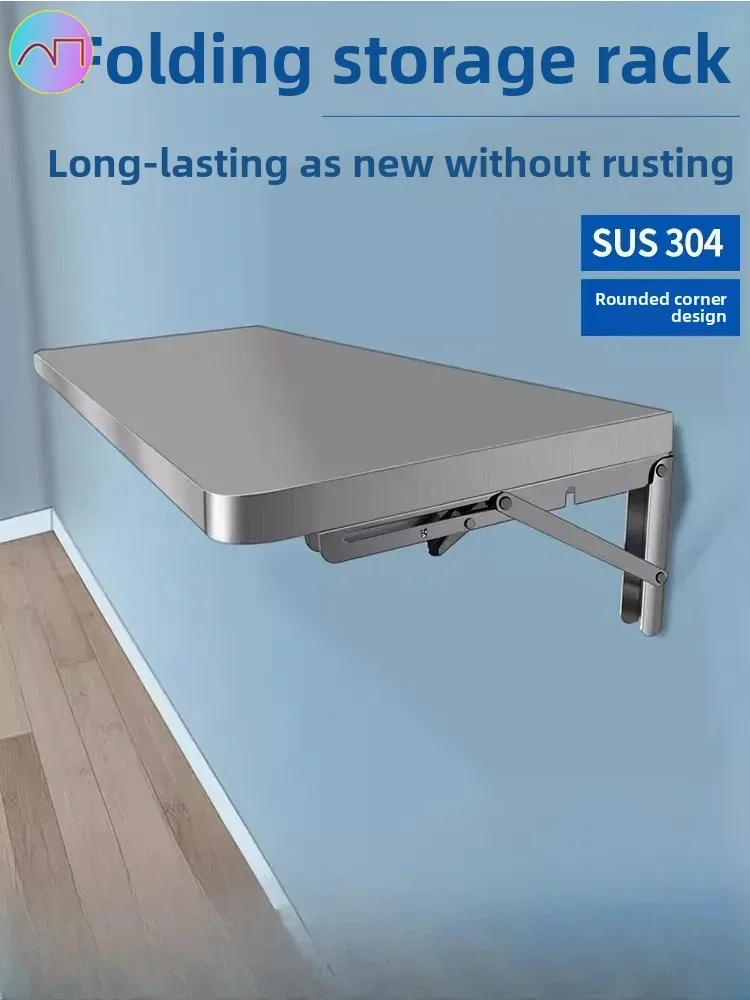

304 stainless steel wall folding table household kitchen cutting rack wall hanging table