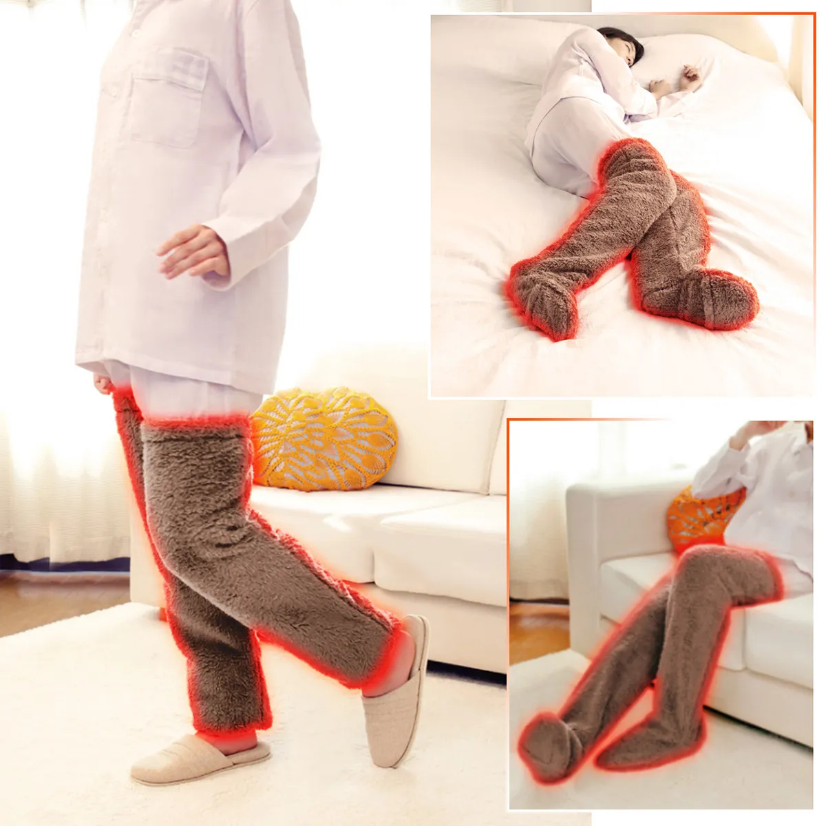 1Pair Warm Leg Sleeves Soft Warmer Socks Knee High Boot Cuffs Cover for Winter Fall Women Girls Boot Cuffs Cover view 6