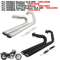 Motorcycle Exhaust System Tube For HONDA Shadow VLX 600 VT600C 1988-2008 VT600CD Deluxe 1993-2007 Steed Shadow VLX 400 VT 400