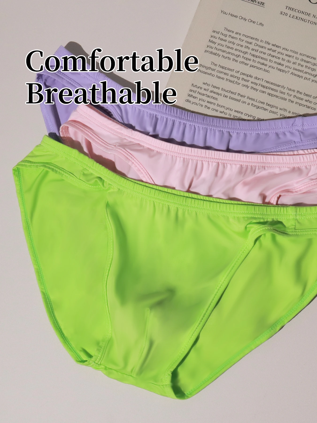 3Pcs Mixed Colors Sexy Men's Underwear Modal Comfortable Breathable Sports Fitness Low Waist Hip Lifting Triangle Pants