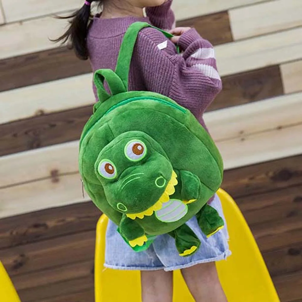 Ransel Anak-anak Dinosaurus Kawaii Tali Dapat Disesuaikan Tas Boneka Mewah Kapasitas Besar Tas Sekolah Kartun Lembut Isi Mewah