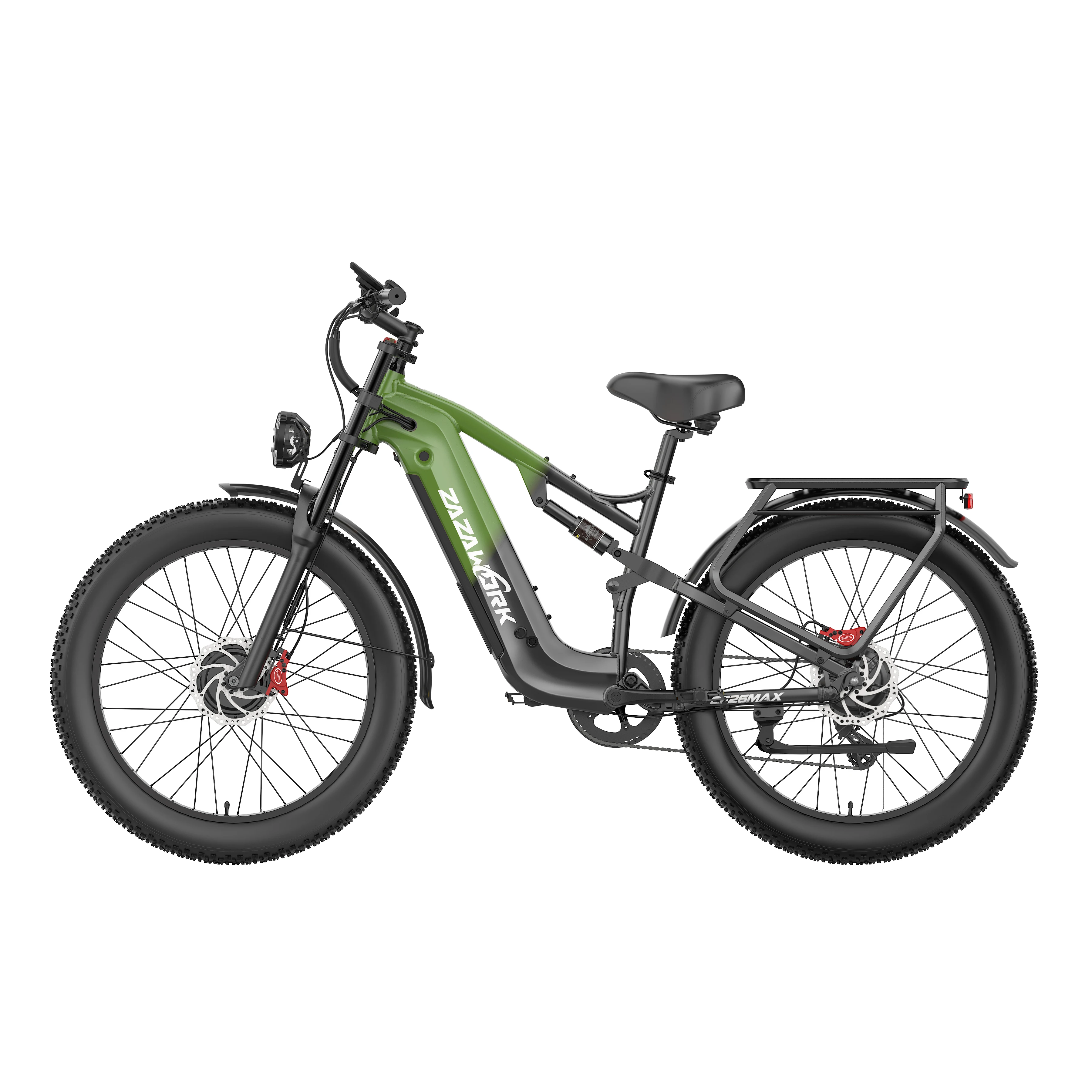 ZAZAWORK CF26 MAX E-bike 2000W dubbele motor 48V25AH batterij dubbele hydraulische schijfrem 7-versnellings elektrische fiets 26-inch banden elektrische fiets voor alle terreinen