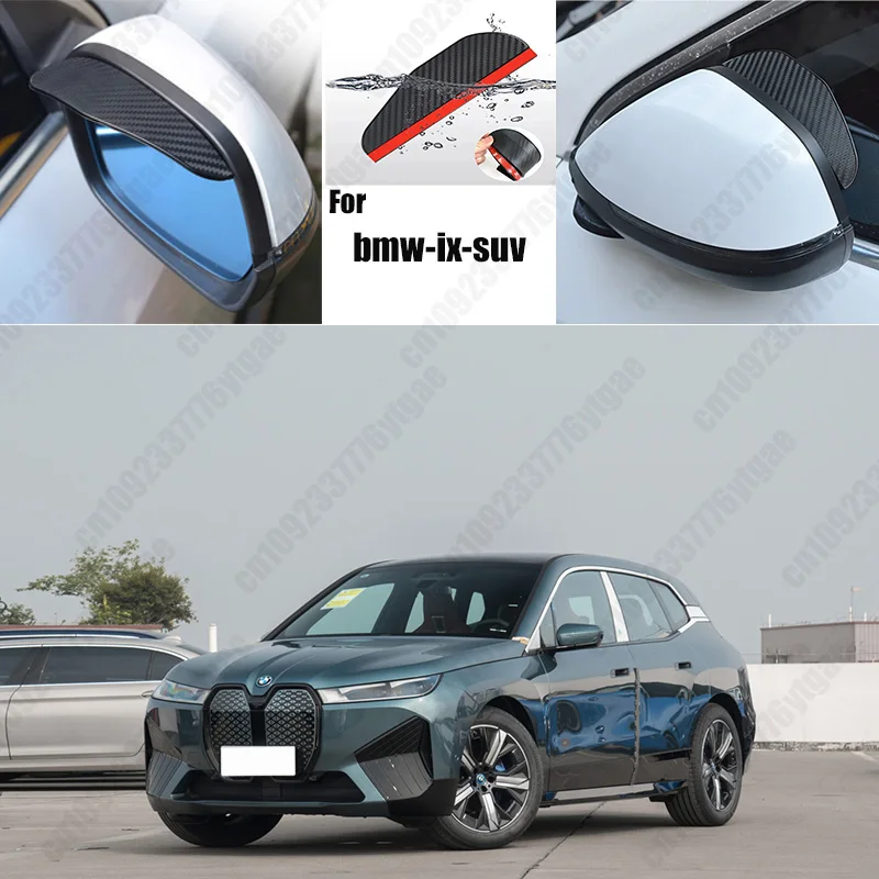 

For bmw-ix-suv. 2PCS Car Rearview Mirror Rain Eyebrow Visor Carbon Fiber Car Rearview Side Snow Sun Visor Rain Cover