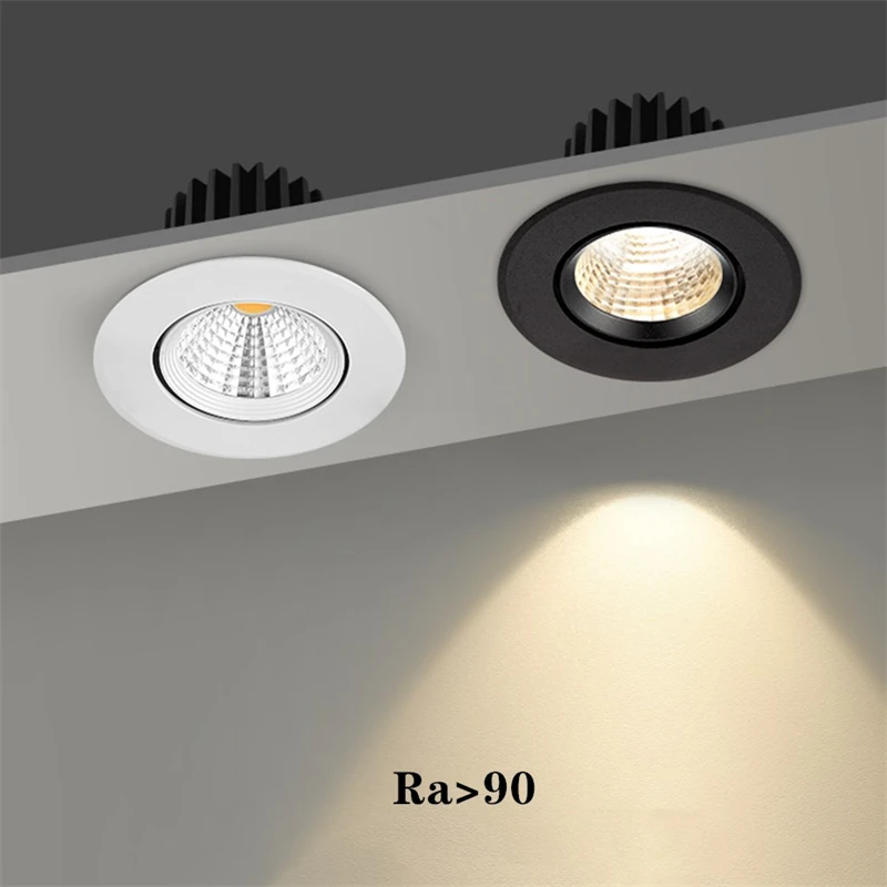 Imagem -06 - Cob Regulável Led Downlight Ac85265v Luz de Teto 5w9w12w Recessed Spotlight Quente White3000k Natural White6000k Quarto Interno