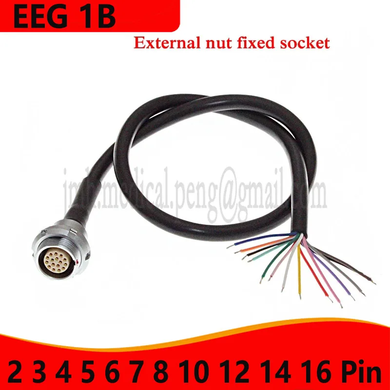 

EEG 1B External Nut Fixing Socket Soldering Shielded Cable 2 3 4 5 6 7 8 10 12 14 16 Pin EEG To PHG Female And FGG FHG Male Plug