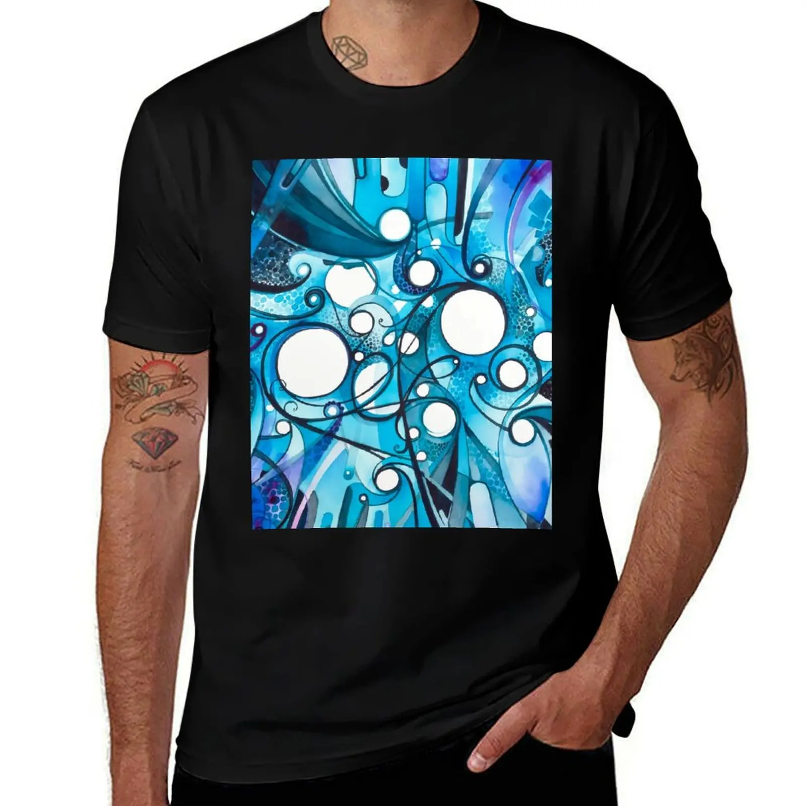 

Medium Hadron Collider - Watercolor Painting T-Shirt funny t shirts man anime t shirts for man T-shirt