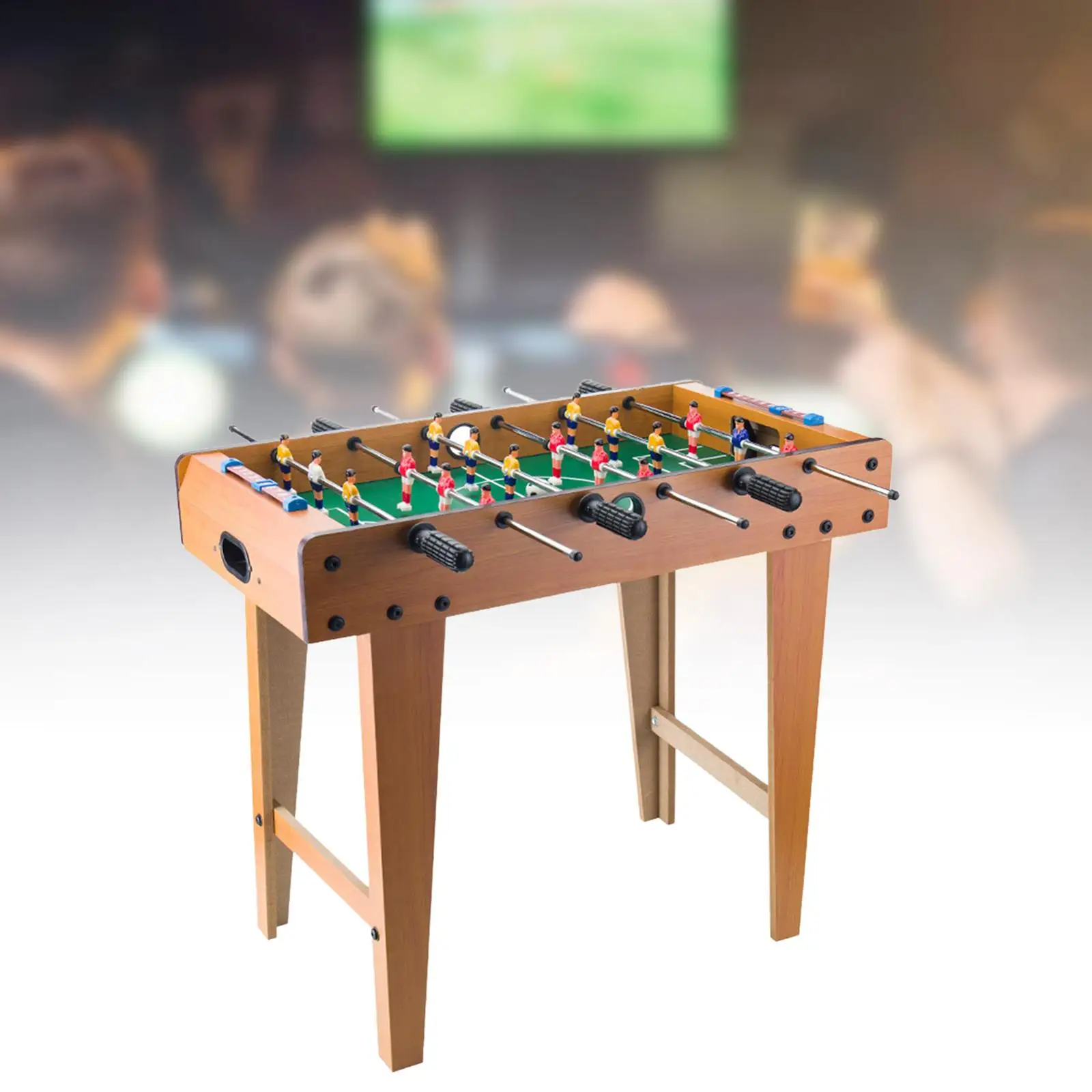 Wooden Foosball Table Tabletop Soccer Game Parent Child Interactive Toy with Ball Desktop Game for Family Adults Party