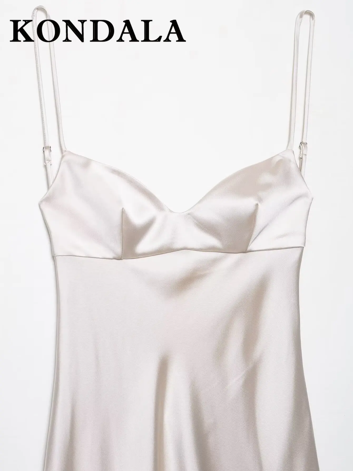 KONDALA 2025, Sexy Spitze Frau Kleid Mantel Cami Weiß Asymmetrische Kleid Backless Mode Chic Spitze-up Nacht Party Mujer vestidos