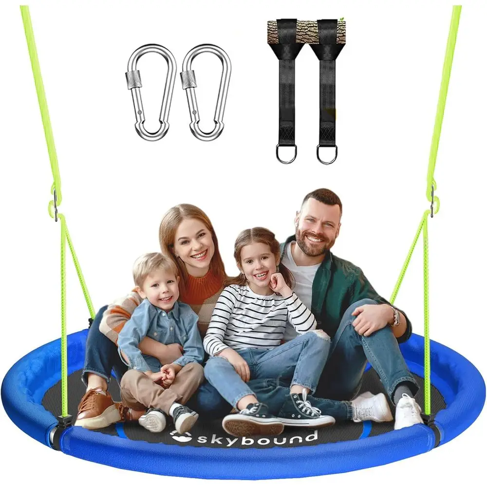 

43" Tree Swing 600LB Weight acity with Hanging Carabiners, Waterproo lying Saucer Swing or Kids Adults, Durable Outdoor Disc Swi