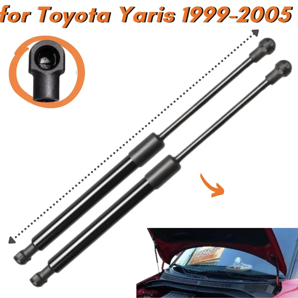 

Qty(2) Font Bonnet Hood Modify Gas Struts for Toyota Yaris Echo Vitz 1999-2005 Lift Supports Shock Absorbers Gas Springs Dampers