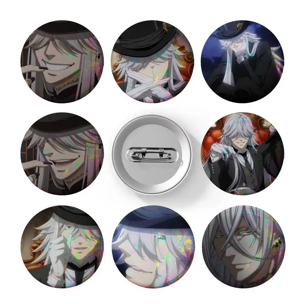 Anime Black Butler Undertaker  Badges Button Round Creative Pin Brooch Badge Bag Decor Accessories Fans Collect Friends Gifts
