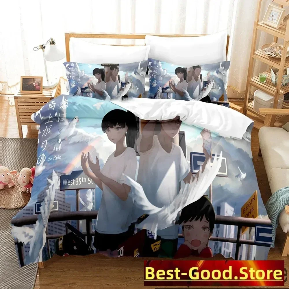 

3D Print Anime After the Rain Bedding Set Boys Girls Twin Queen King Size Duvet Cover Pillowcase Bed boys Adult