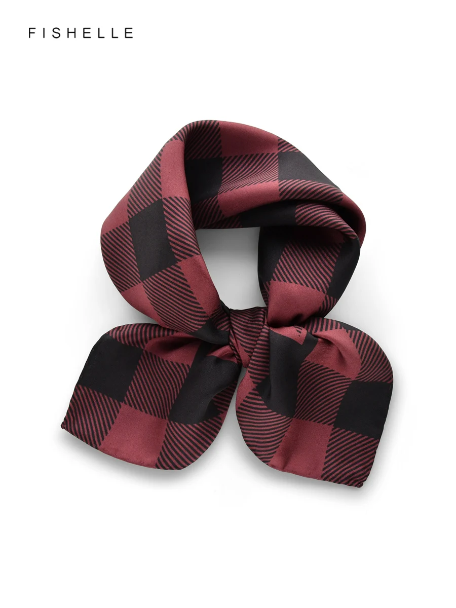 

Темно-красный клетчатый мужской и женский шарф, 100% шелковый шарф, саржевая накидка, шаль, карманный квадратный деловой шейный платок, носовой платок 50 см