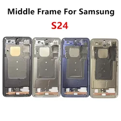 S24 For Samsung Galaxy S24 S921 Middle Frame Housing Board LCD Faceplate Bezel Replace Repair Parts + Side Buttons