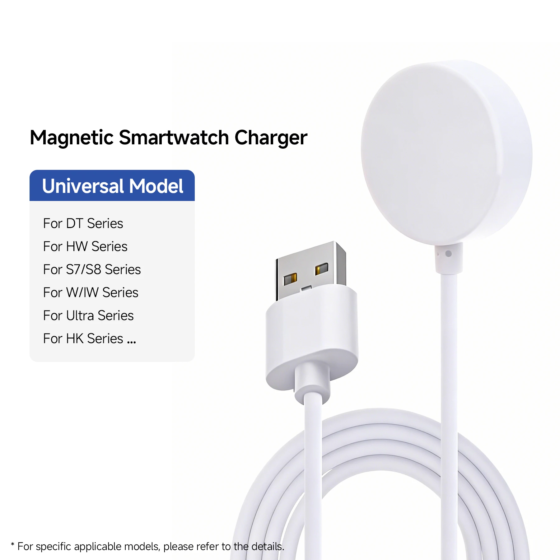 5V 1A Universal Wireless Charger Magnetic Charging Cable For S8 Pro/DT3/S8 PRO MAX/S7 Pro/DT7 for Multiple Smartwatch Models