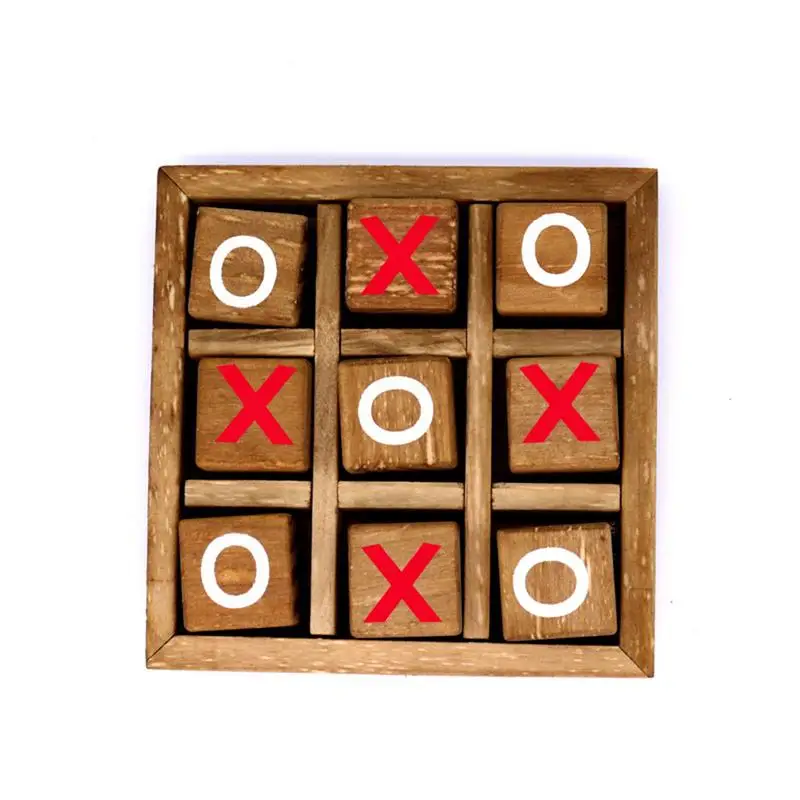 

1PC Wooden Blocks Tic TacToe Board Game Perfect For Home And Adult Gaming Nights Coffee Table Decorations And Unique Gifts