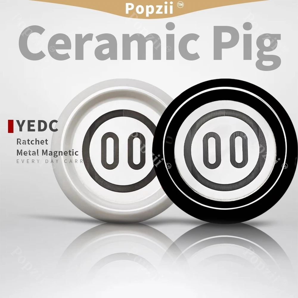 YEDC Moneta di Maiale in Ceramica 3.0 Moneta a Scatto Fidget spinner Giocattolo Agitarsi Giocattoli Sensoriali per Adulti Cricchetto Decompressione Magnetica Push Slider