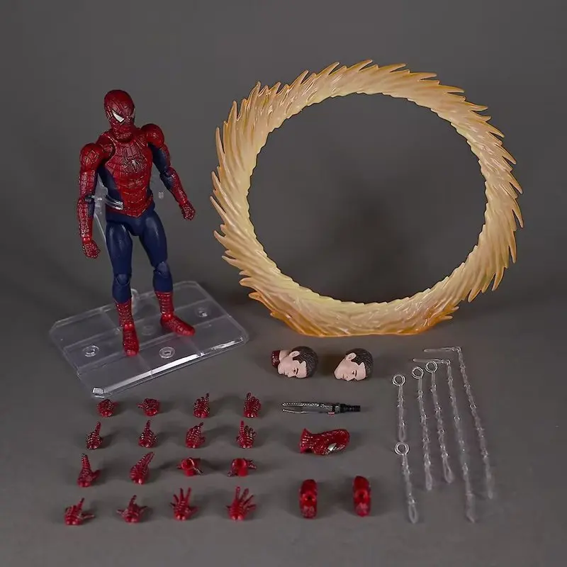 Mafex 241 Spider-Man No Way Home Articulated Action Figure Collectible Model With Replaceable Heads Hands 15.5cm For Marvel Fans