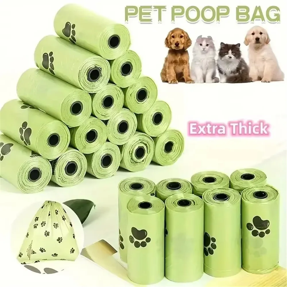 30-600 Stück Hundekotbeutel für große Hunde und Katzen, Abfallbeutel für den Außenbereich und Zuhause, Nachfüllpackung, Müllbeutel, Haustierzubehör, 15 Beutel/Rolle