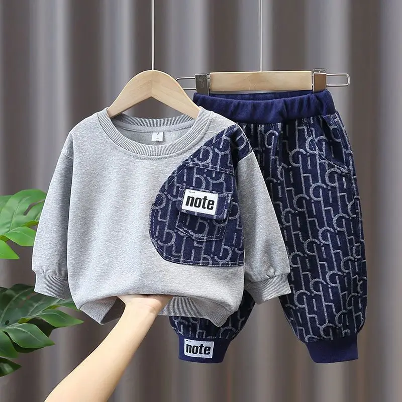 

Boys Autumn Clothing Suit 2024 New Children Children's Baby Boy Spring and Autumn Handsome Two-Piece