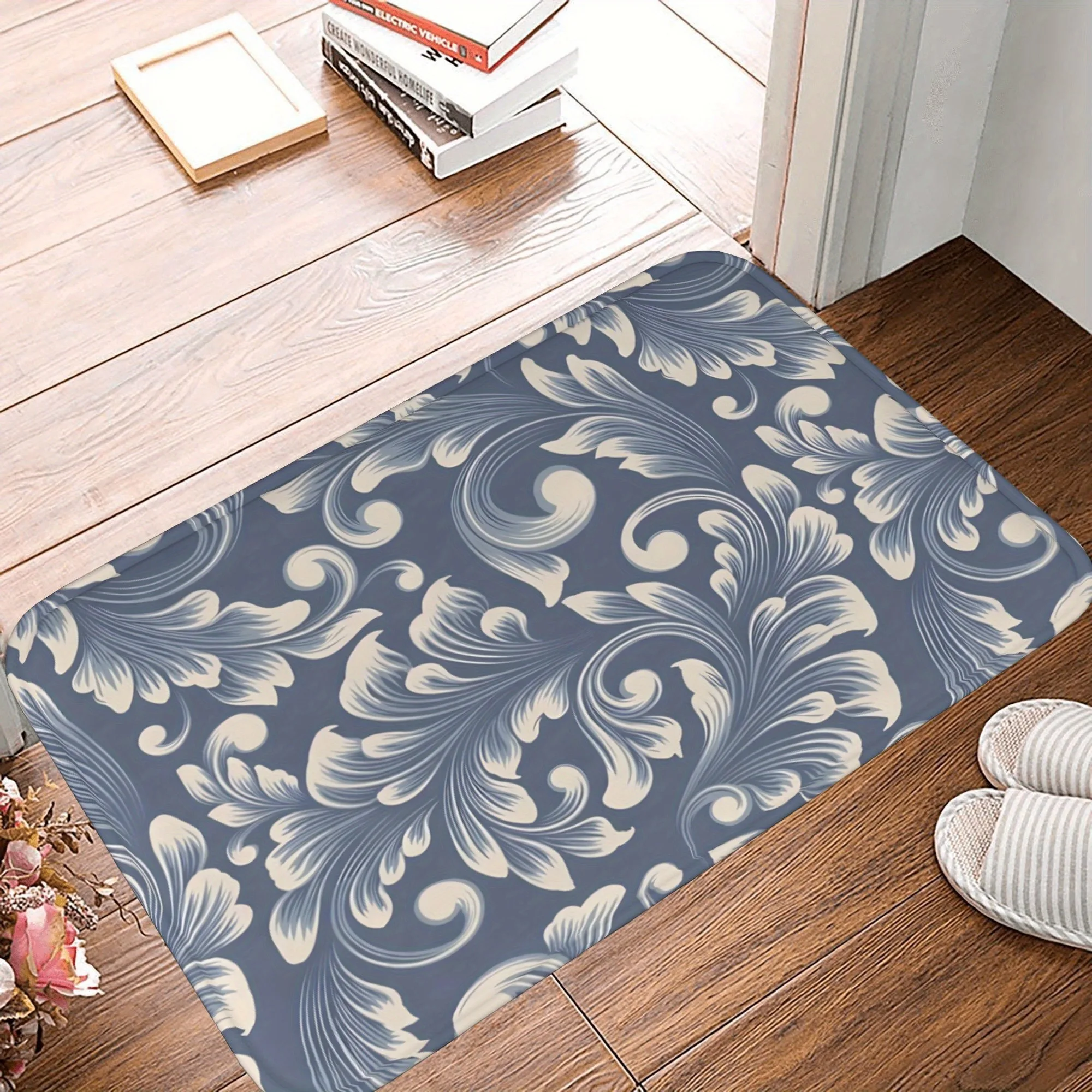 

1PC Vine Pattern Kitchen Rug Non-Slip Door Mat Pop design Bathroom Rug Bath Mat Carpet for Home Sink Laundry Decoreeree