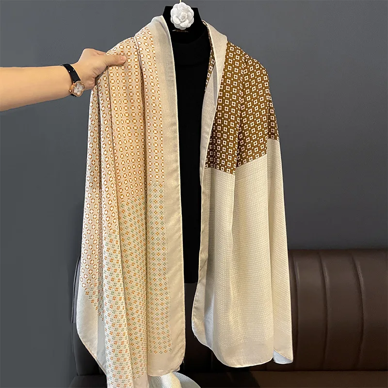 180*90cm Luxury Brand Cotton and Linen Hawl Lady Wrap Soft Female Europe Designer Beach Bandanna Foulard Muffler Pareo