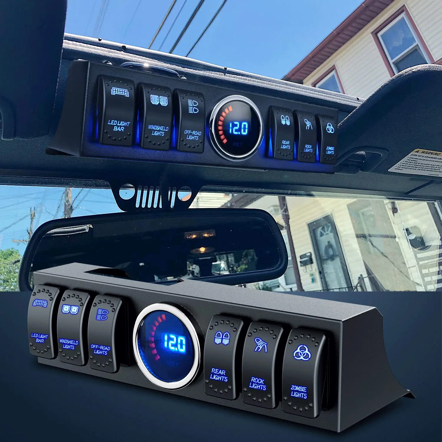 Waywe 6 عصابة 12 فولت لوحة مفتاح متأرجح صندوق التتابع نظام التحكم في الدائرة ث/80A قواطع يغطي ل جيب رانجلر JK JKU 2007-2018